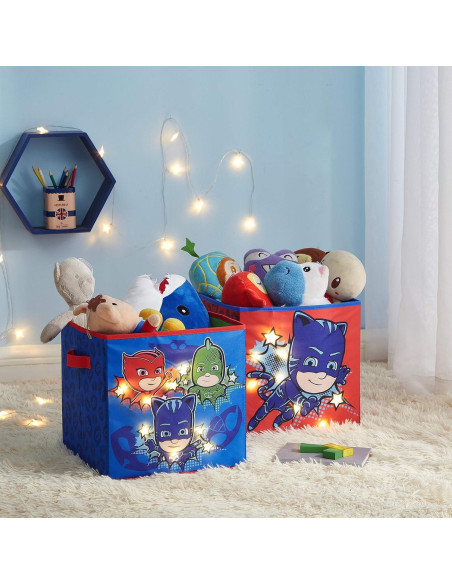Cubos de Almacenamiento Colapsables PJ Masks con Luces LED - 2 Piezas Cubos de Almacenamiento Colapsables PJ Masks con Luces LED - 2 Piezas
