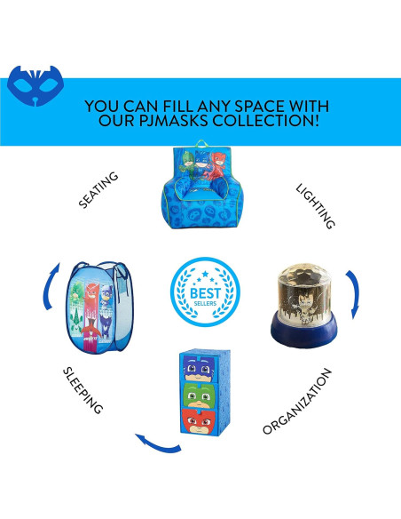 Cubos de Almacenamiento Colapsables PJ Masks con Luces LED - 2 Piezas Cubos de Almacenamiento Colapsables PJ Masks con Luces LED - 2 Piezas