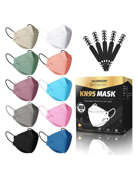 Mascarilla KN95 Desechable FACEMOON - Paquete de 100 Unidades 5 Capas