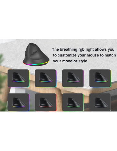 Ratón Inalámbrico Vertical Ergonómico SHARE SUNSHINE RGB