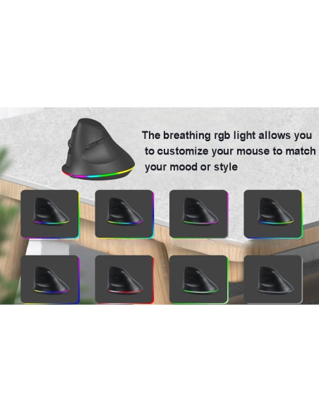 Ratón Inalámbrico Vertical Ergonómico SHARE SUNSHINE RGB