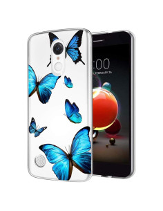Funda Transparente TPU Bohefo para LG Aristo 2/3 - Mariposa Azul