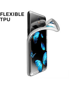 Funda Transparente TPU Bohefo para LG Aristo 2/3 - Mariposa Azul 2