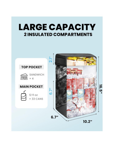 Mochila Térmica OutdoorMaster 21L Aislada Negra 33 Latas