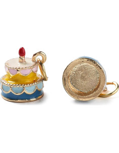 Encantos de Esmalte de Latón LiQunSweet 10 pcs Pastel Cumpleaños 2