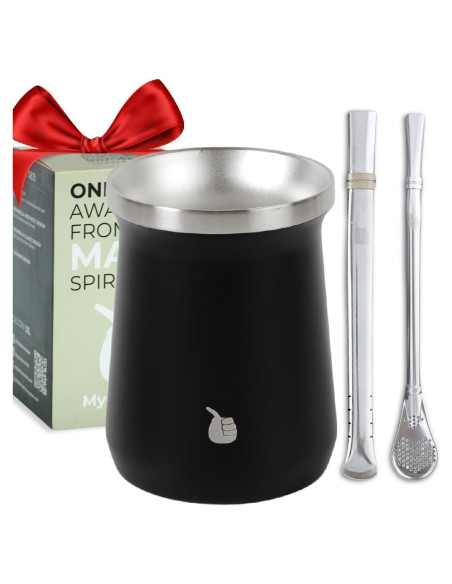 Juego de Taza de Yerba Mate Gaucho Market - Negro Evolución