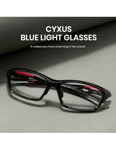 Gafas de Luz Azul Cyxus Y2K Marco Negro Lente PC Clara