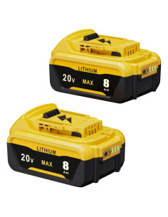 2 Baterías de Ión de Litio 8.0Ah Dewalt 20V Max Compatibles