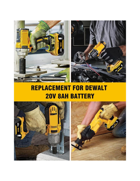 2 Baterías de Ión de Litio 8.0Ah Dewalt 20V Max Compatibles