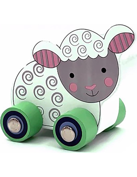 Animales de Granja de Madera con Ruedas Orange Tree - Oveja, Cerdo y Vaca