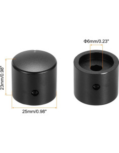 Perillas de Potenciómetro Aluminio MECCANIXITY 3 Pcs 6mm Negro 2