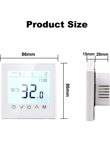 Termostato WiFi Programable MincoHome MK100 240V Control Táctil