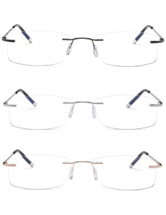 Gafas de lectura sin montura HIYANJN con filtro luz azul 1.0x 2