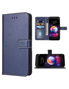 Funda de Cuero con Soporte y Ranuras para LG K30 2018 Azul