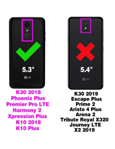 Funda de Cuero con Soporte y Ranuras para LG K30 2018 Azul 2