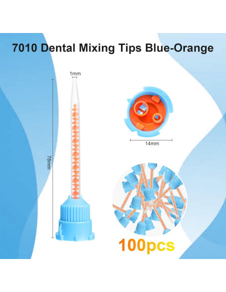 Consejos de Mezcla Dental HelivitaCore 100pcs 4:1 10:1 Azul-Naranja