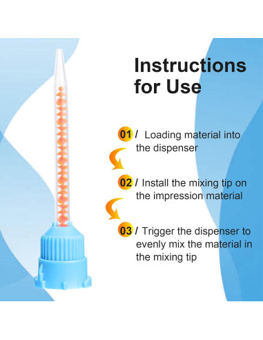 Consejos de Mezcla Dental HelivitaCore 100pcs 4:1 10:1 Azul-Naranja