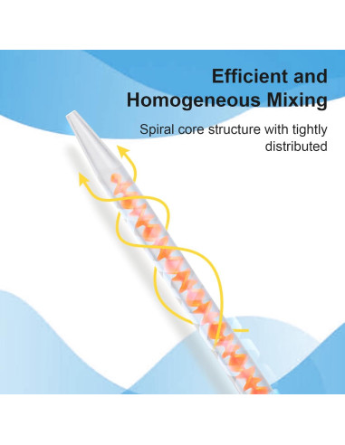 Consejos de Mezcla Dental HelivitaCore 100pcs 4:1 10:1 Azul-Naranja