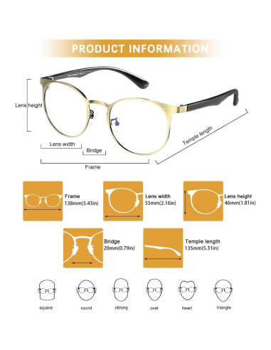 Gafas Anti Fatiga Visual DUCO Bloqueadoras Luz Azul Unisex