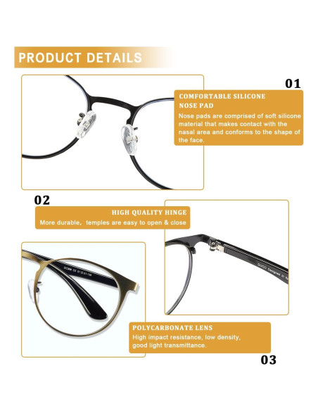 Gafas Anti Fatiga Visual DUCO Bloqueadoras Luz Azul Unisex