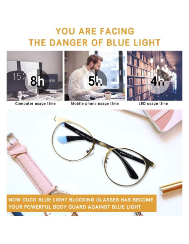 Gafas Anti Fatiga Visual DUCO Bloqueadoras Luz Azul Unisex