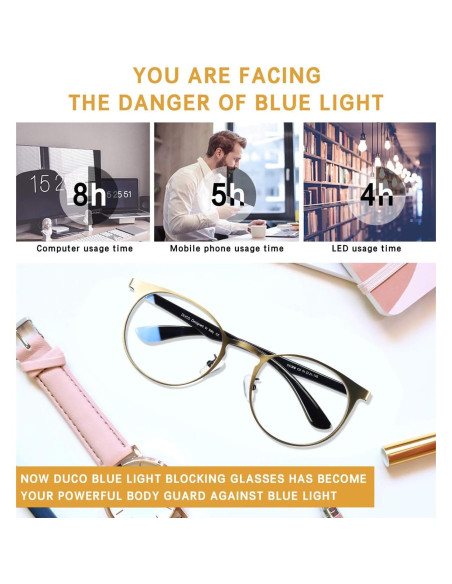 Gafas Anti Fatiga Visual DUCO Bloqueadoras Luz Azul Unisex