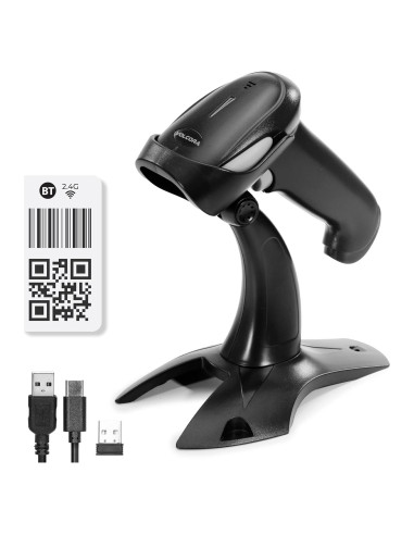 Escáner de Código de Barras Inalámbrico Volcora Negro 1D/2D