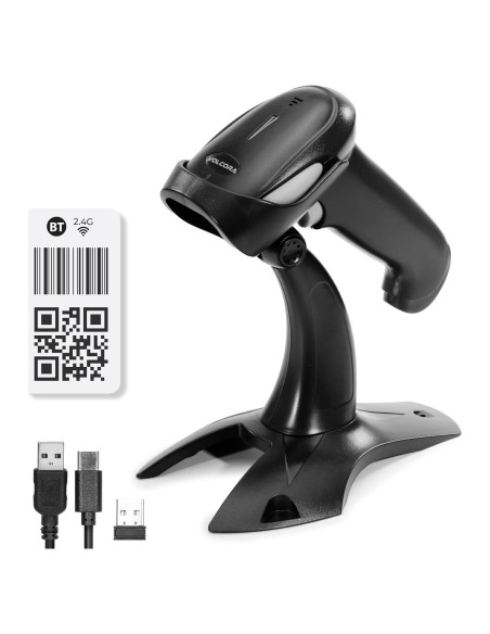 Escáner de Código de Barras Inalámbrico Volcora Negro 1D/2D