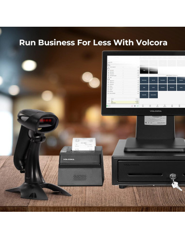 Escáner de Código de Barras Inalámbrico Volcora Negro 1D/2D