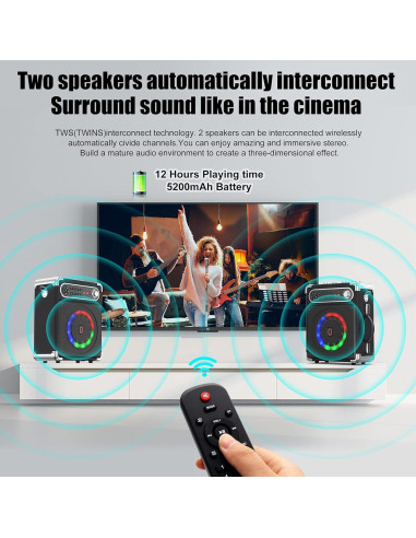 Altavoz Bluetooth JAUYXIAN JYX-55 Portátil con Micrófonos