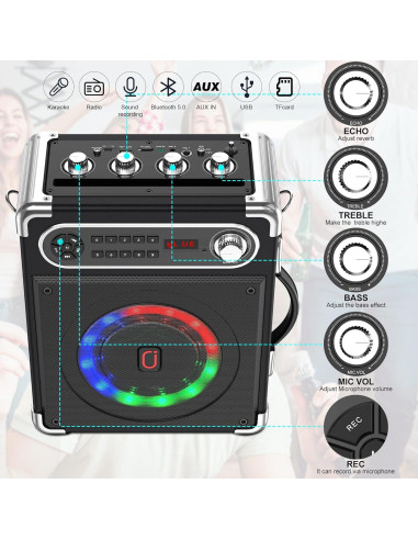 Altavoz Bluetooth JAUYXIAN JYX-55 Portátil con Micrófonos