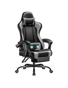 Silla de Juego Homall Gris con Reposapiés y Masaje