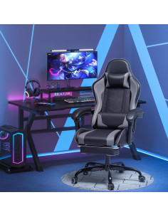 Silla de Juego Homall Gris con Reposapiés y Masaje 2