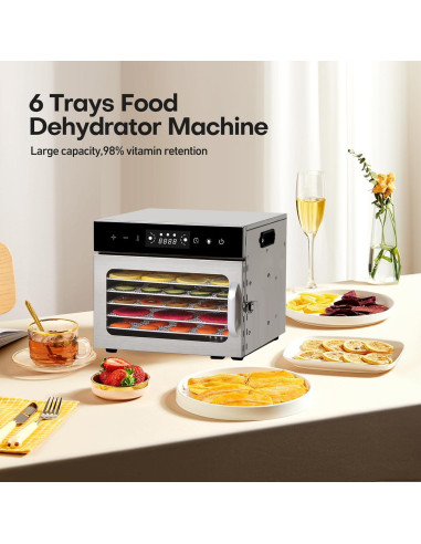 Deshidratador de Alimentos Panana 6 Bandejas Acero Inoxidable