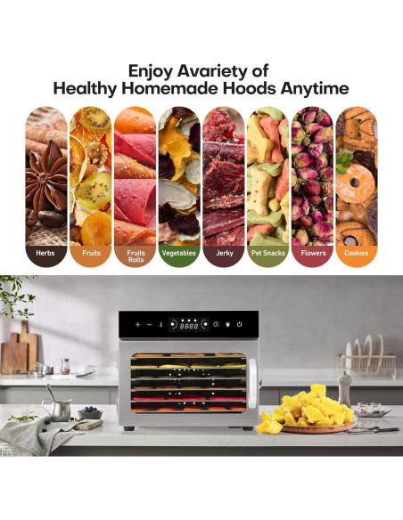 Deshidratador de Alimentos Panana 6 Bandejas Acero Inoxidable