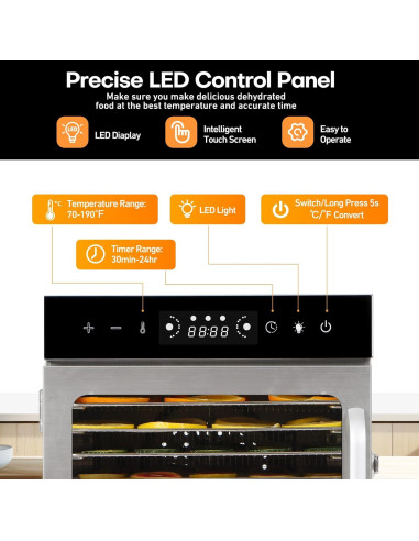 Deshidratador de Alimentos Panana 6 Bandejas Acero Inoxidable