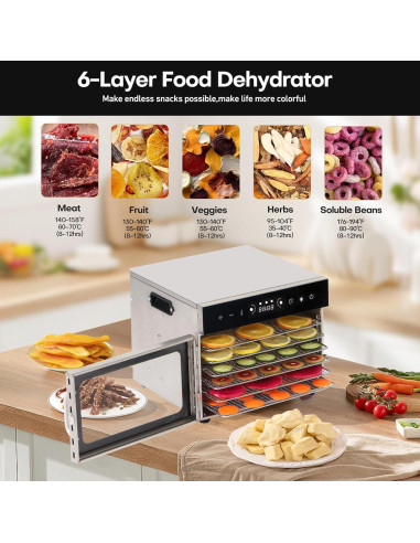 Deshidratador de Alimentos Panana 6 Bandejas Acero Inoxidable