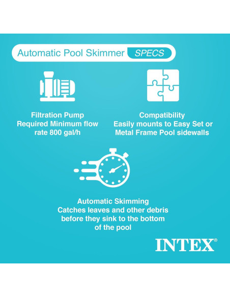 Skimmer Automático Intex + Kit de Mantenimiento Piscinas