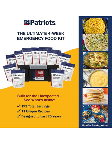 Kit de Comida de Supervivencia 4Patriots 4 Semanas 192 Porciones