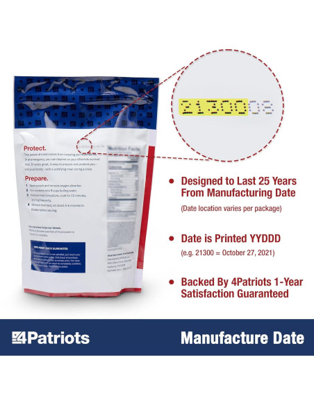 Kit de Comida de Supervivencia 4Patriots 4 Semanas 192 Porciones