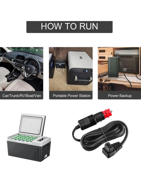 Cable de Alimentación 12V/24V para Refrigerador de Auto K-MAINS