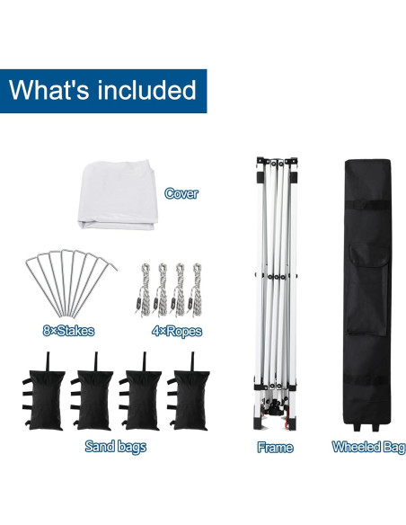 Carpa Plegable VINGLI 3x3m con Bolsa y Sacos de Arena