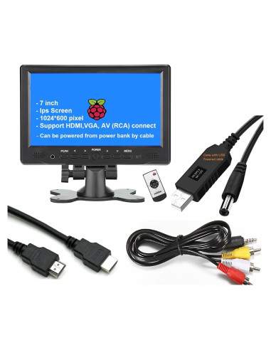 Monitor LONCEVON 7" HDMI VGA 1080P con altavoces