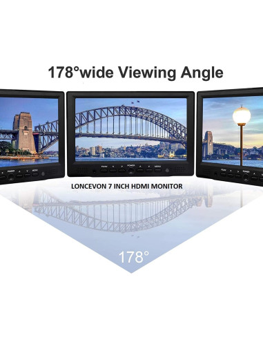 Monitor LONCEVON 7" HDMI VGA 1080P con altavoces