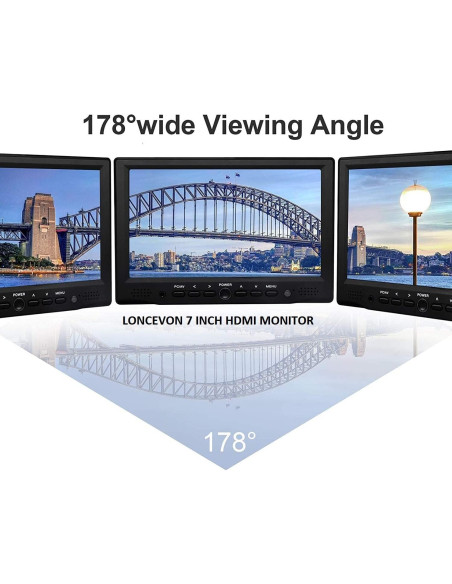 Monitor LONCEVON 7" HDMI VGA 1080P con altavoces