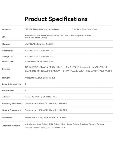 Beelink GTi12 Mini PC Intel i9 12900H 32GB 1TB 4K
