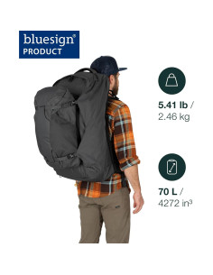 Mochila de viaje Osprey Farpoint 70L para hombres - Gris 2