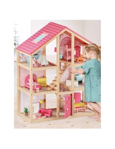 Casa de Muñecas de Madera Tiny Land 6 Habitaciones 30 Accesorios