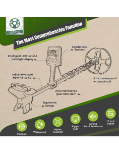Detector de Metales Gbnryg T66 Profesional IP68 33 cm 2