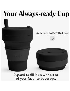 Taza de Viaje Plegable Stojo 24 Onzas Silicona Aislada 2